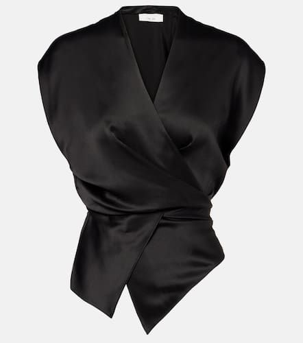 Draped gathered silk charmeuse top - The Sei - Modalova