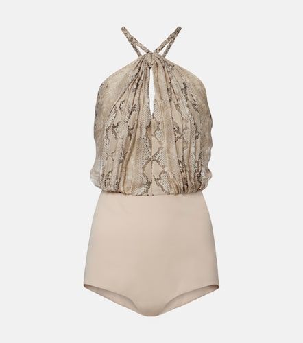 Bedruckter Body aus Seiden-Chiffon - Elie Saab - Modalova