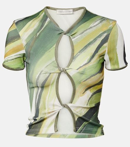 Printed ribbed-knit jersey top - Christopher Esber - Modalova
