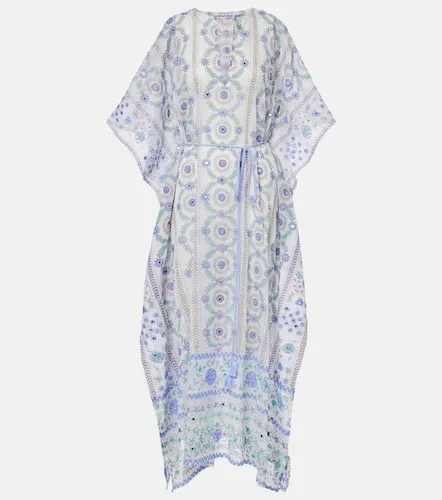 Embellished floral cotton kaftan - Juliet Dunn - Modalova