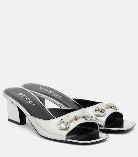 Signora Horsebit metallic leather mules - Gucci - Modalova