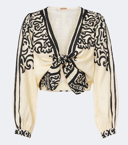 Top Gentle Burn de lino estampado - Johanna Ortiz - Modalova