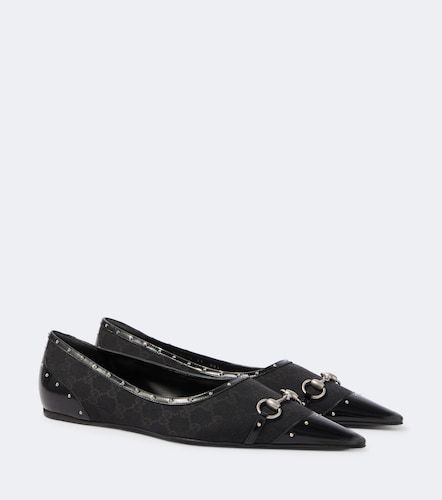 Horsebit GG Canvas studded flats - Gucci - Modalova