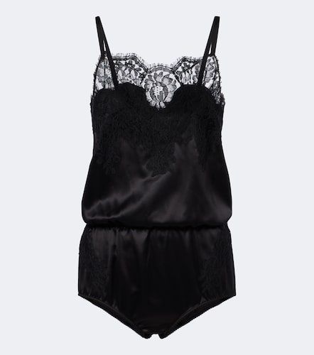 Mono en mezcla de seda y algodón con encaje - Dolce&Gabbana - Modalova