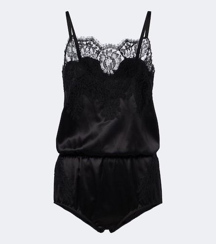 Playsuit aus Satin mit Spitze - Dolce&Gabbana - Modalova