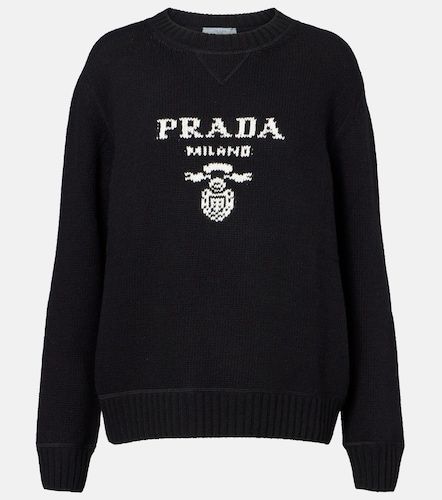 Pullover in lana e cashmere con logo - Prada - Modalova