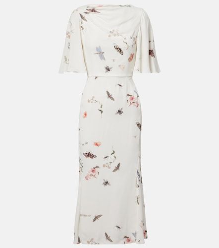 Vestido midi de crepé estampado - Erdem - Modalova