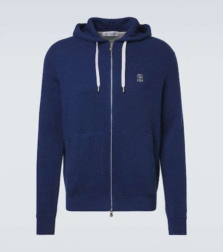 Sudadera con capucha acanalada de algodón - Brunello Cucinelli - Modalova