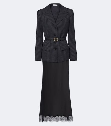 Midikleid mit Satin und Spitze - Self-Portrait - Modalova