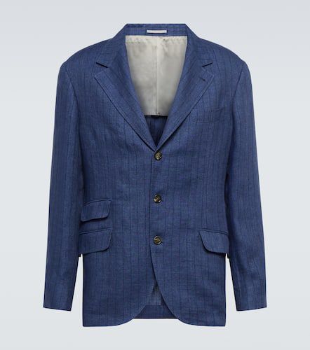 Single-breasted linen blazer - Brunello Cucinelli - Modalova