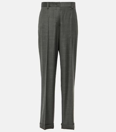 Low-rise wool straight pants - Miu Miu - Modalova