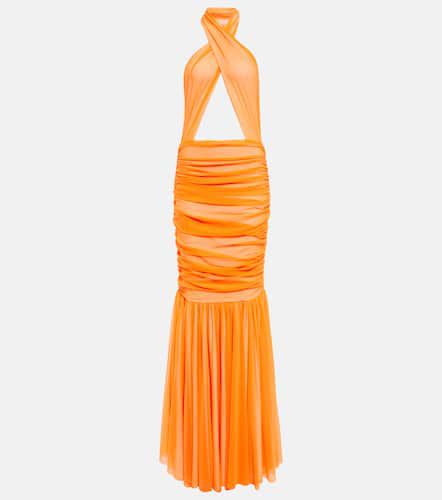 Shirred halterneck gown - Norma Kamali - Modalova