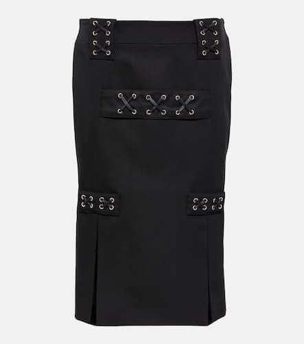 Embellished low-rise midi skirt - Alessandra Rich - Modalova