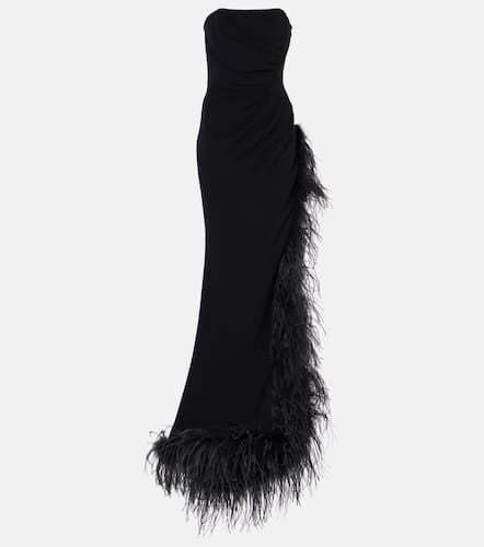 Feather-trimmed cady bustier gown - Alessandra Rich - Modalova