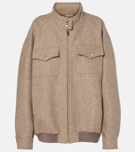 Miu Miu Herringbone wool blouson - Miu Miu - Modalova