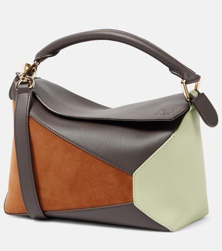 Puzzle Small leather and suede crossbody bag - Loewe - Modalova