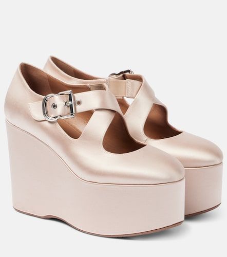 Alaia 110 satin platform wedges - Alaia - Modalova
