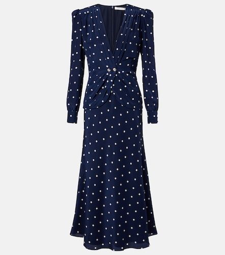 Abito midi in seta a pois - Alessandra Rich - Modalova