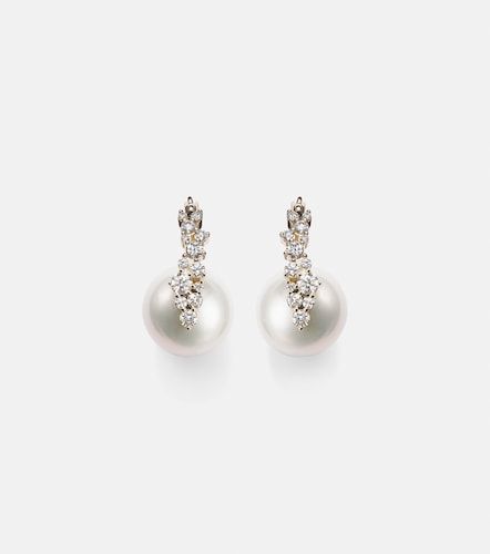 Orecchini Cocktail in 14kt con perle e diamanti - Sydney Evan - Modalova