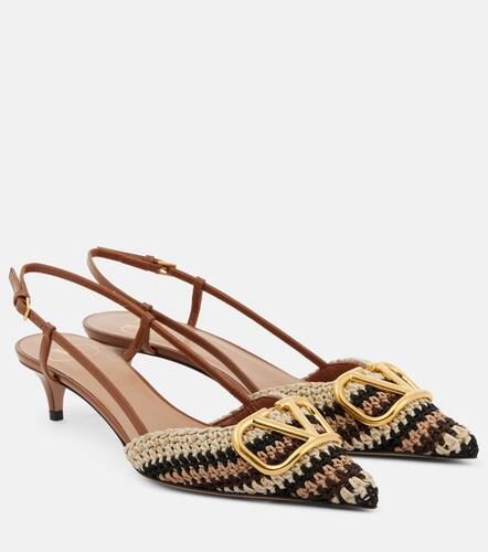 VLogo Signature 40 crochet slingback pumps - Valentino Garavani - Modalova