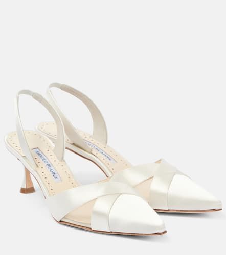 Oyounasli 50 satin slingback pumps - Manolo Blahnik - Modalova