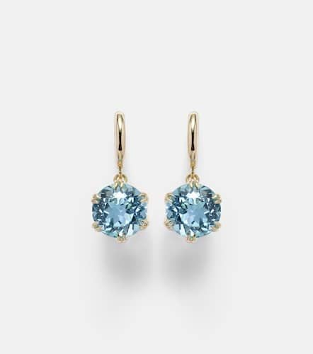 Kt hoop earrings with topaz - Ileana Makri - Modalova