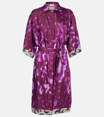 Belted printed silk shirt dress - Dries Van Noten - Modalova