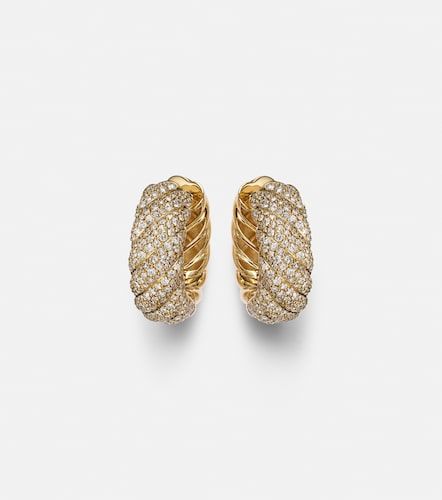 Pendientes Sculpted Cable de oro de 18 ct con diamantes - David Yurman - Modalova