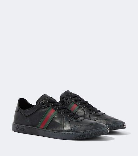 Zapatillas Stretch de piel con Web - Gucci - Modalova