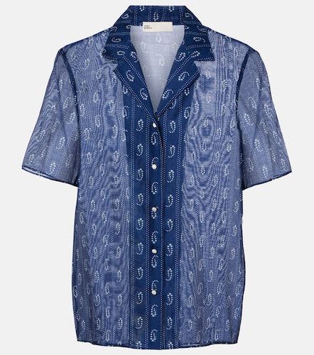 Camicia in cotone e seta con stampa - Tory Burch - Modalova