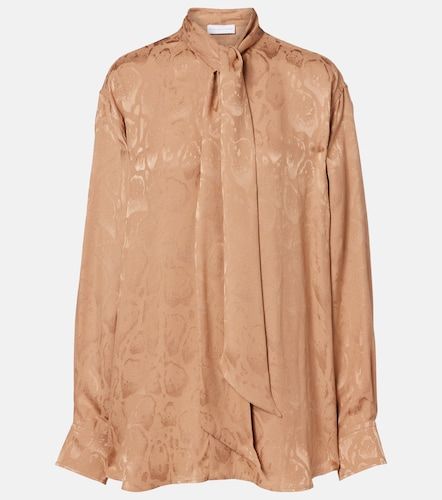 Leopard-print silk-blend jacquard blouse - Stella McCartney - Modalova
