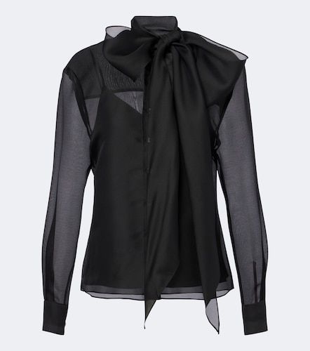 Blusa de organza de seda con lazada - Carolina Herrera - Modalova