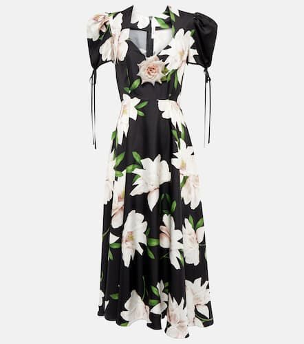 Floral silk twill midi dress - Rodarte - Modalova