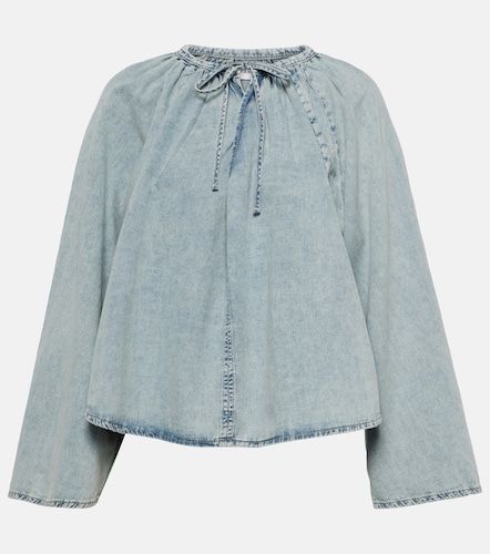 Top de denim en mezcla de algodón y lino - Frame - Modalova