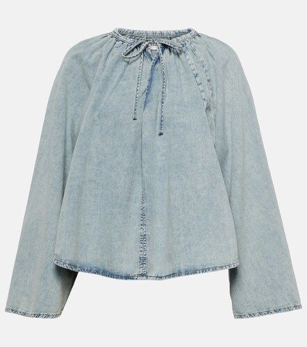 Frame Top di jeans in cotone e lino - Frame - Modalova