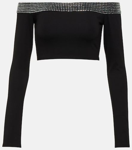 Top cropped con cristalli - David Koma - Modalova