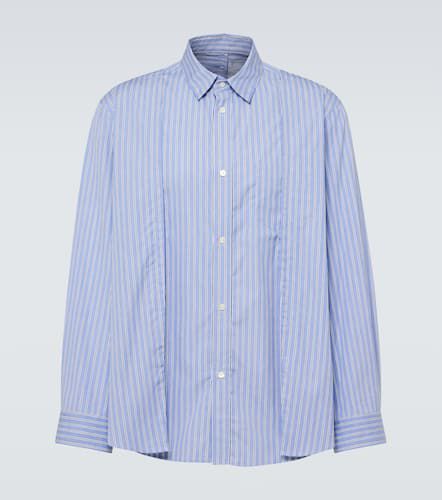 Striped pleated cotton poplin shirt - Sacai - Modalova