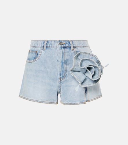 Floral-appliquÃ© denim shorts - Area - Modalova