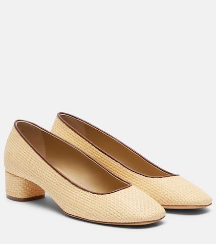 Leather-trimmed raffia pumps - Le Monde Beryl - Modalova