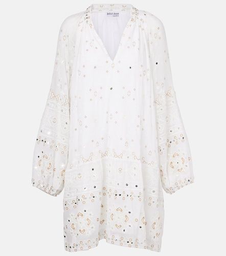 Vestido corto de algodón bordado - Juliet Dunn - Modalova