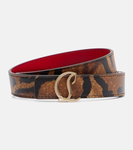 Leopard-print leather belt - Christian Louboutin - Modalova
