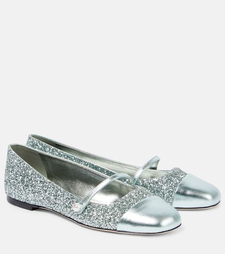 Bailarinas Elisa de glitter con piel - Jimmy Choo - Modalova