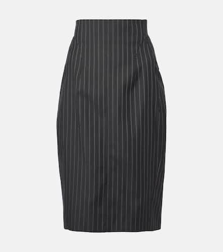 Pinstripe wool-blend midi skirt - Mugler - Modalova