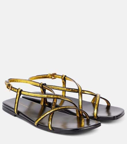 Metallic leather sandals - Dries Van Noten - Modalova