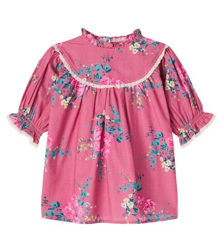 Top de algodón con encaje floral - C'era Una Volta - Modalova