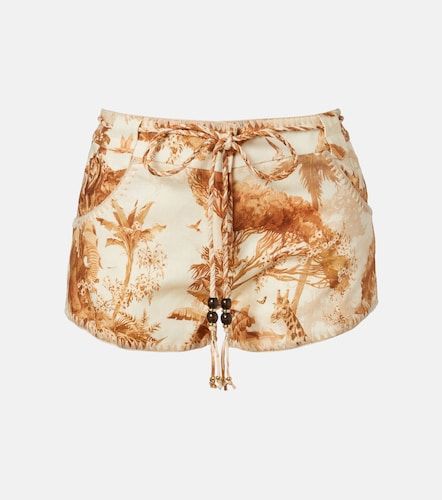 Indra beaded printed linen shorts - Zimmermann - Modalova