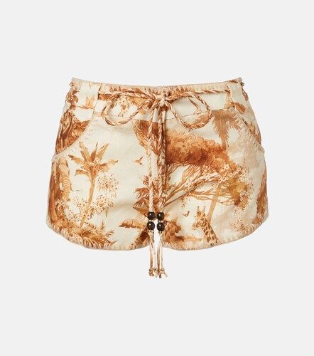 Shorts Indra de lino estampados con cuentas - Zimmermann - Modalova