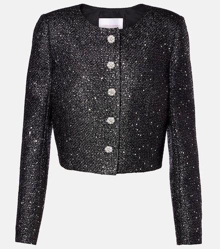 Sequined cropped lame tweed jacket - Carolina Herrera - Modalova