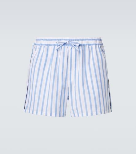 Shorts in popeline di cotone e seta a righe - Dolce&Gabbana - Modalova