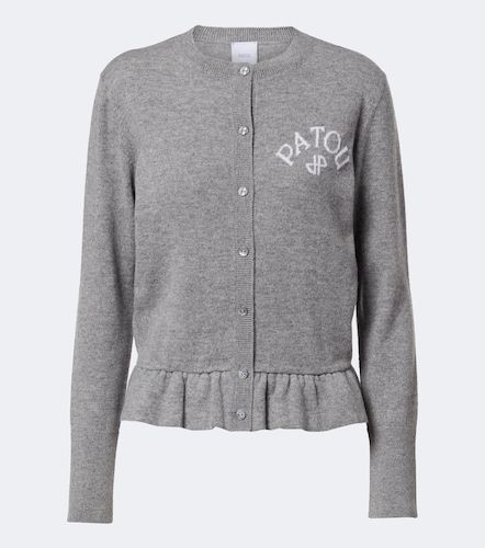 Jacquard logo wool and cashmere cardigan - Patou - Modalova